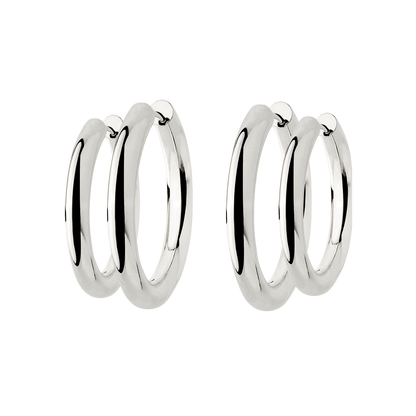 Chunky Lover Hoop Set Large Silver