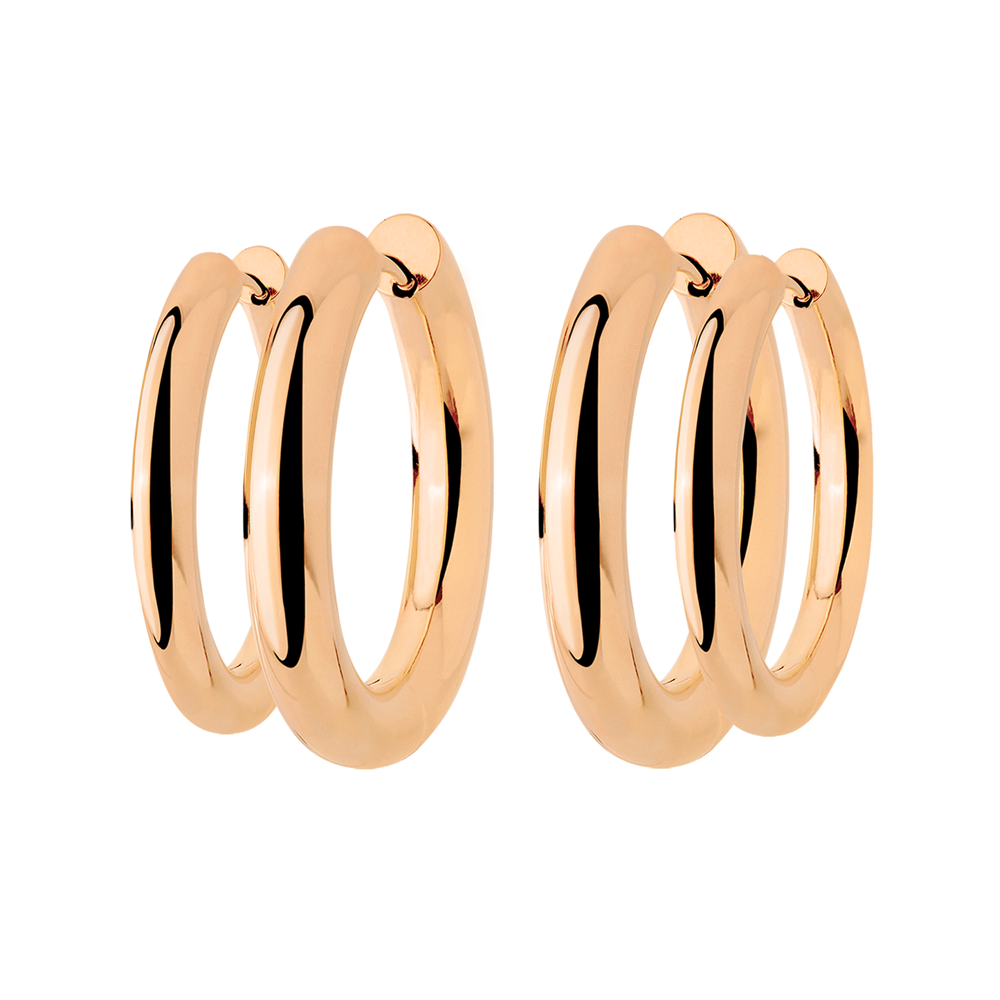 Chunky Lover Hoop Set Maxi Rose Gold