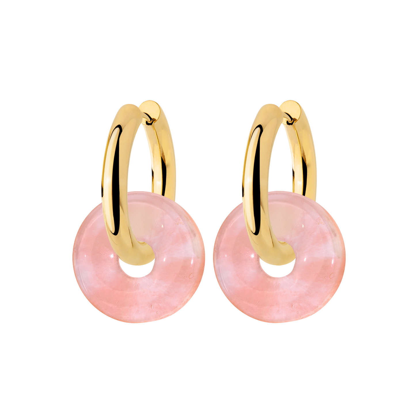 Chunky Peachy Donut Hoop Set Medium Gold