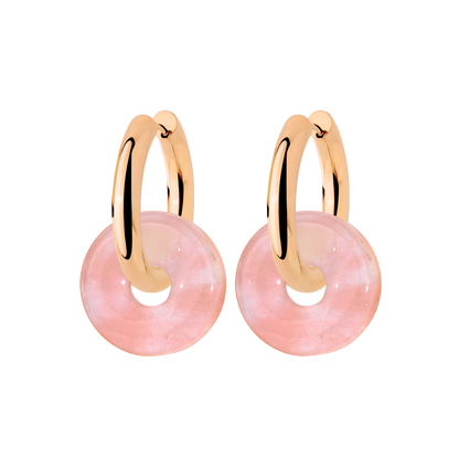 Chunky Peachy Donut Hoop Set Medium Rose Gold