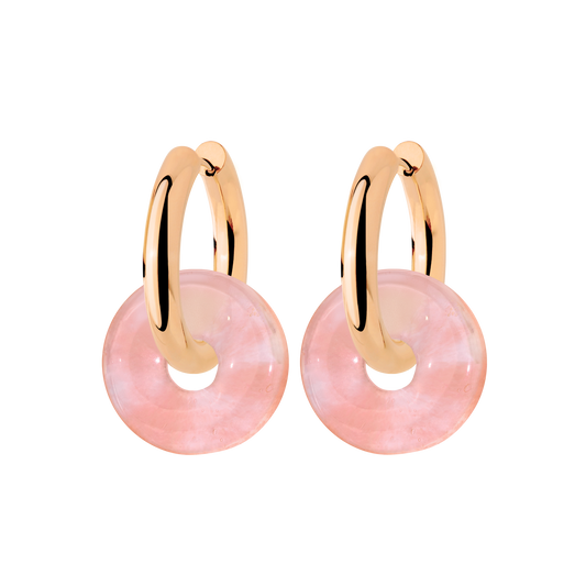 Chunky Peachy Donut Hoop Set Medium Rose Gold