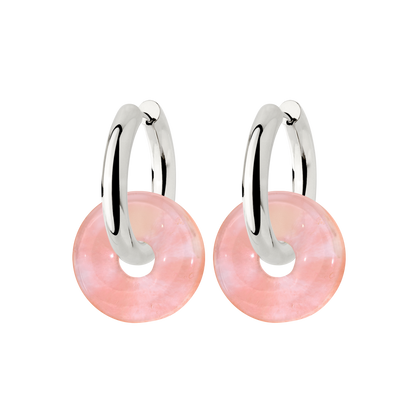 Chunky Peachy Donut Hoop Set Medium Silver