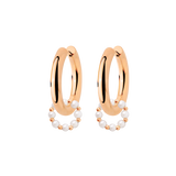 Chunky Pearl 'n' Beads Hoop Set Medium Rose Gold