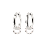 Chunky Pearl 'n' Beads Hoop Set Medium Silver