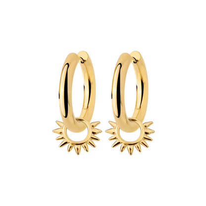 Chunky Sun Lover Hoop Set Medium Gold