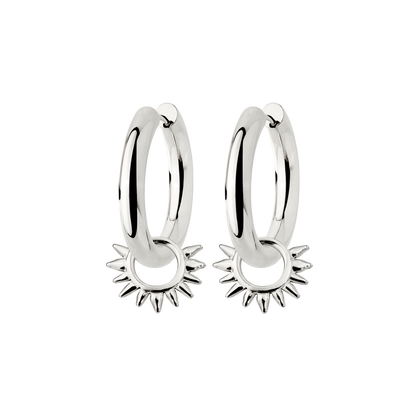 Chunky Sun Lover Hoop Set Medium Silver