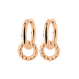 Chunky Twisted Donut Hoop Set Medium Rose Gold