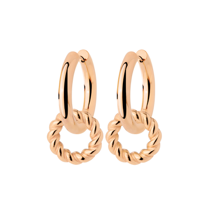 Chunky Twisted Donut Hoop Set Medium Rose Gold