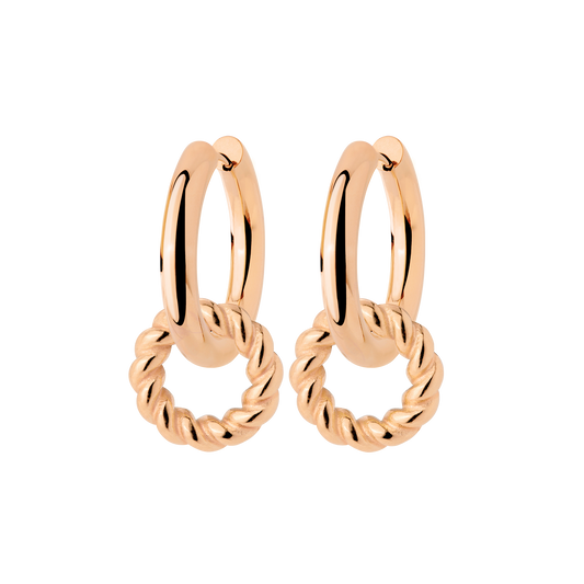 Chunky Twisted Donut Hoop Set Medium Rose Gold