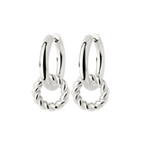 Chunky Twisted Donut Hoop Set Medium Silver
