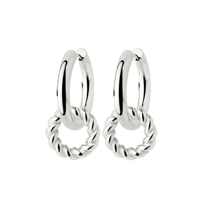 Chunky Twisted Donut Hoop Set Medium Silver