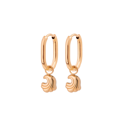 Curvy Wave Oval Hoop Set Baby Rose Gold