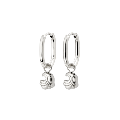 Curvy Wave Oval Hoop Set Baby Silver