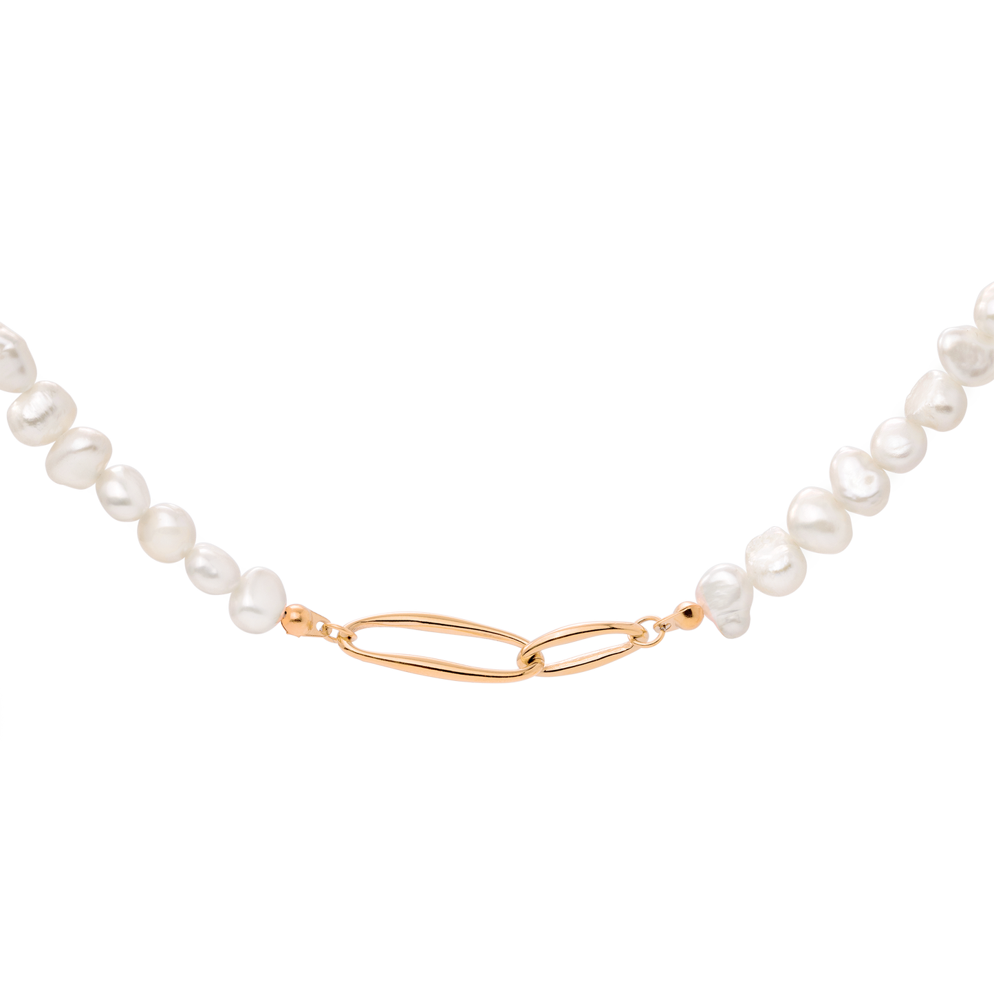 Fluidity Pearl Necklace Rose Gold