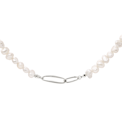 Fluidity Pearl Necklace Silver