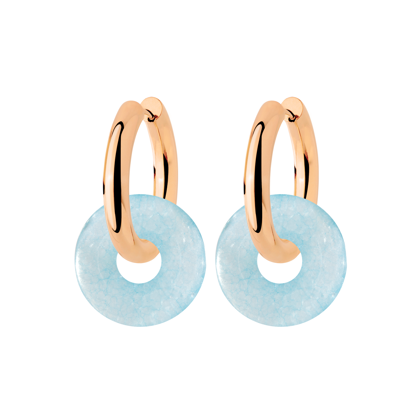 Chunky Into the Blue Donut Hoop Set Medium Rose Gold