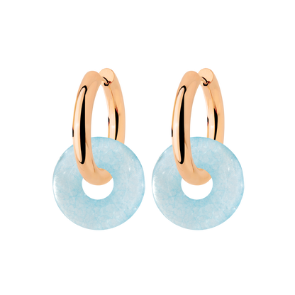 Chunky Into the Blue Donut Hoop Set Medium Rose Gold