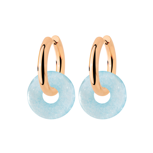 Chunky Into the Blue Donut Hoop Set Medium Rose Gold