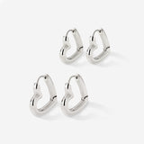 Phat Heart Hoop Bundle Silver