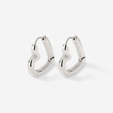 Phat Heart Hoops Large Silver