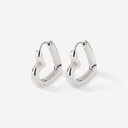 Phat Heart Hoops Large Silver