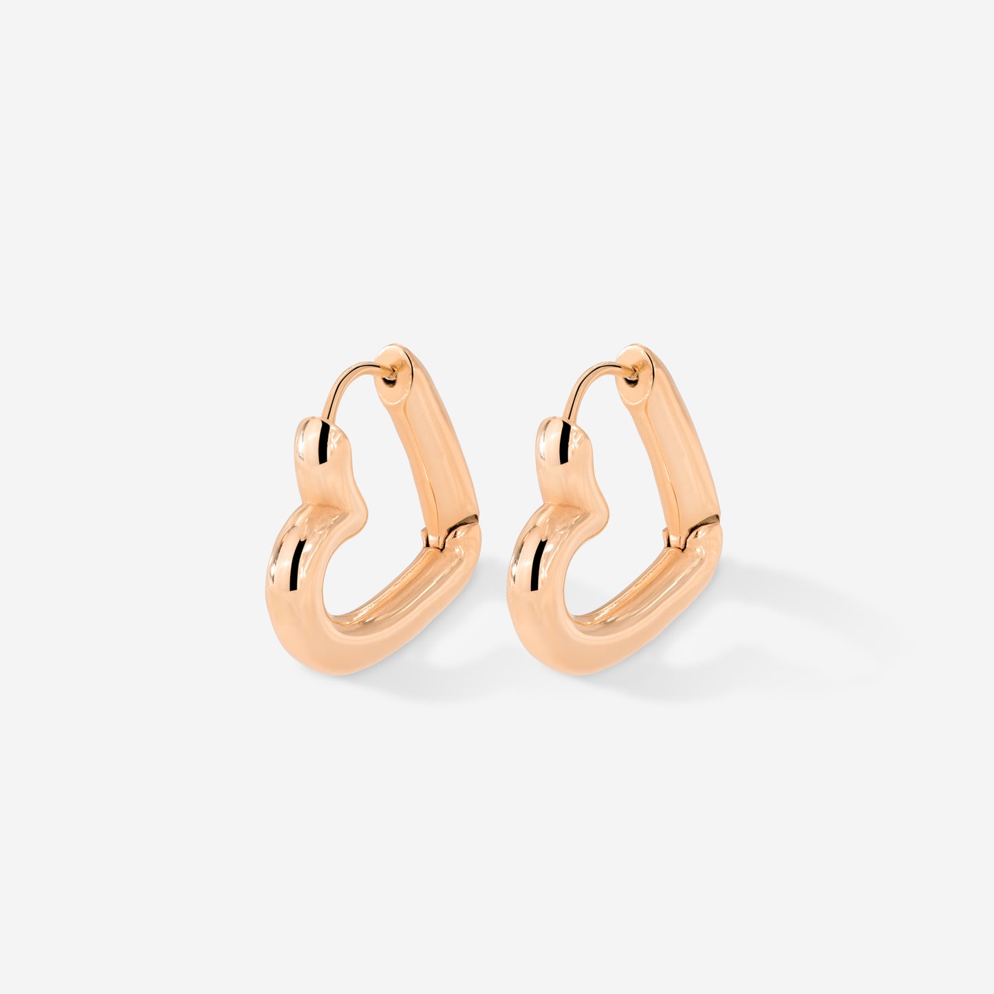 Phat Heart Hoops Small Rose Gold