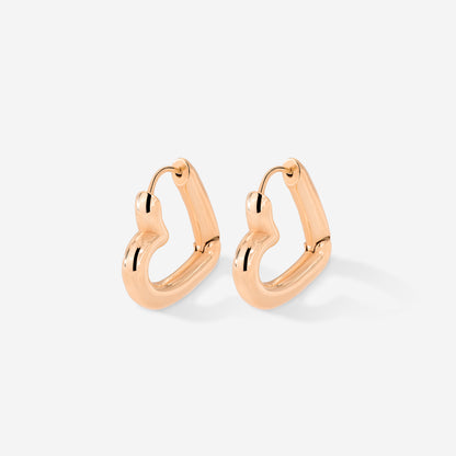 Phat Heart Hoops Small Rose Gold