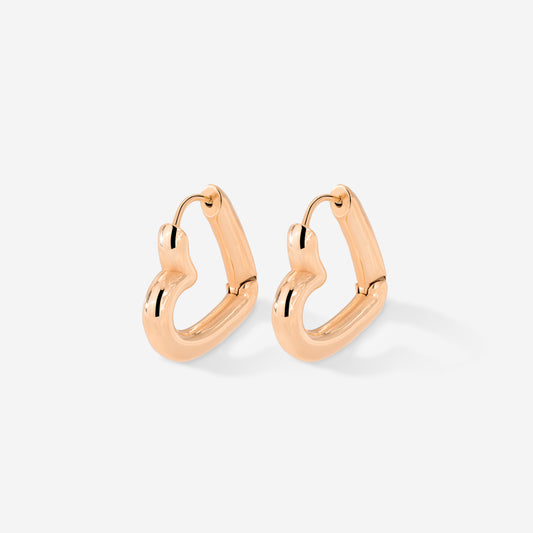 Phat Heart Hoops Small Rose Gold