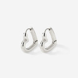 Phat Heart Hoops Small Silver