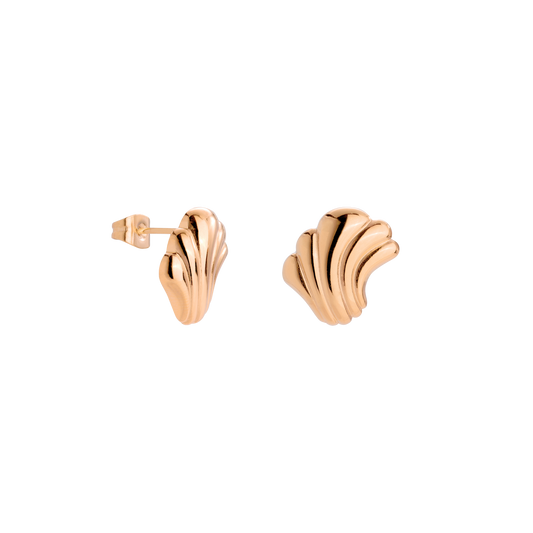 Simple Wave Studs Rose Gold