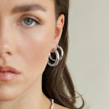 Chunky Lover Hoop Set Maxi Silver