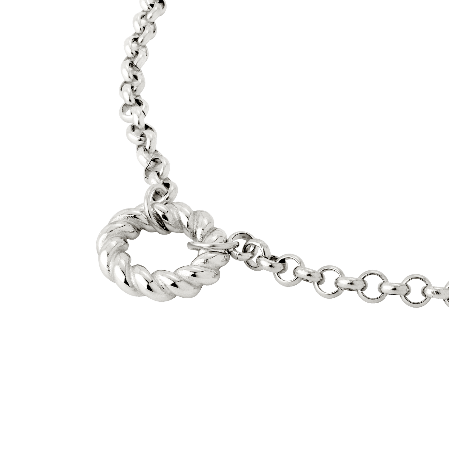 Twisted Donut Necklace Silver