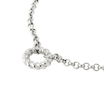 Twisted Donut Necklace Silver