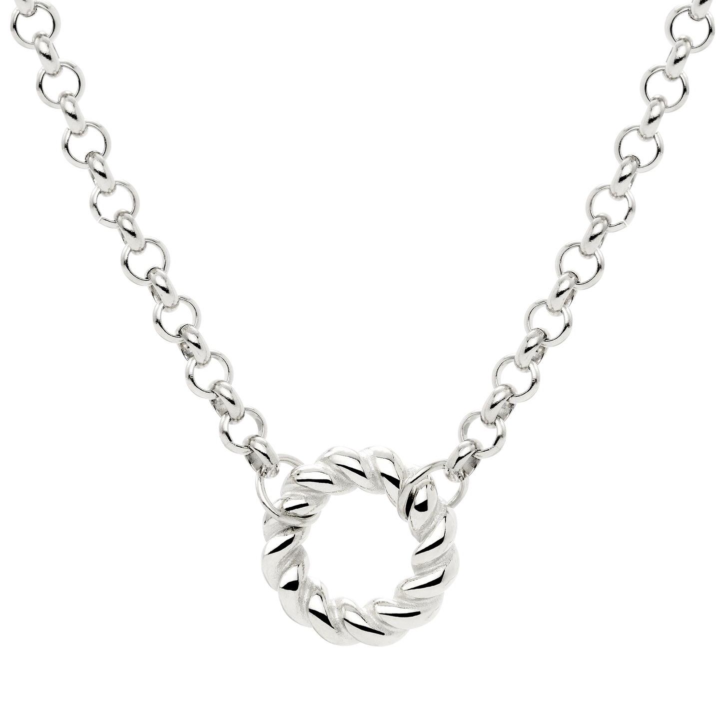 Twisted Donut Necklace Silver