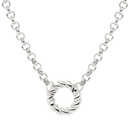 Twisted Donut Necklace Silver