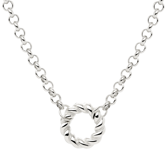 Twisted Donut Necklace Silver