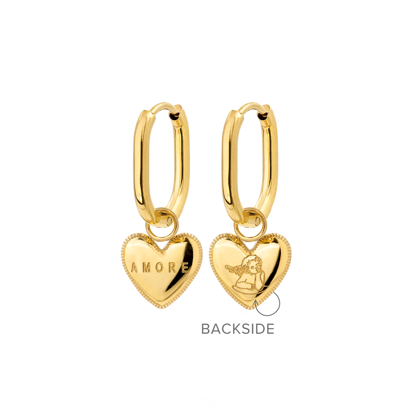 Amore Mio Oval Hoop Set Baby Gold