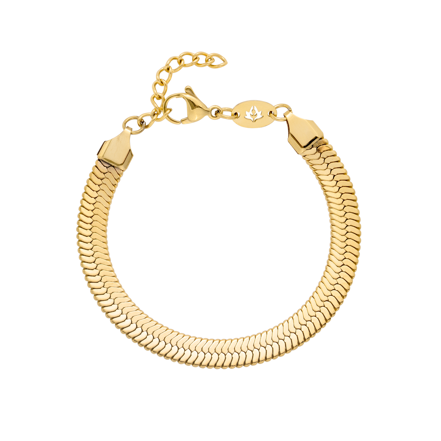 Bold Herringbone Bracelet Gold