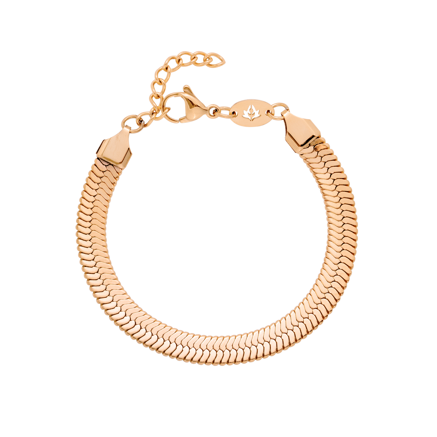 Bold Herringbone Bracelet Rose Gold