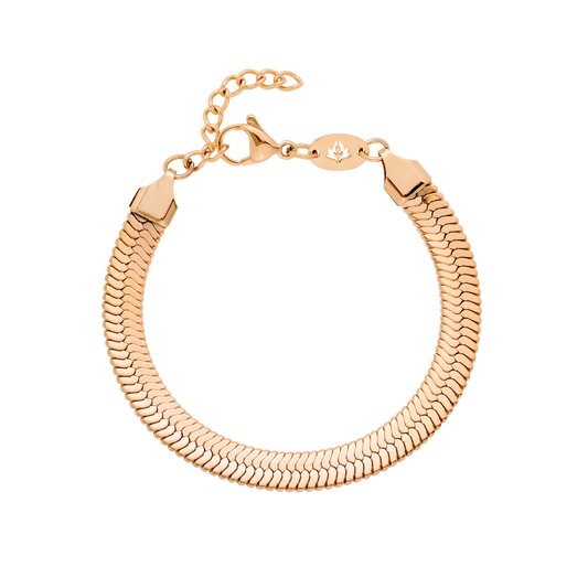 Bold Herringbone Bracelet Rose Gold