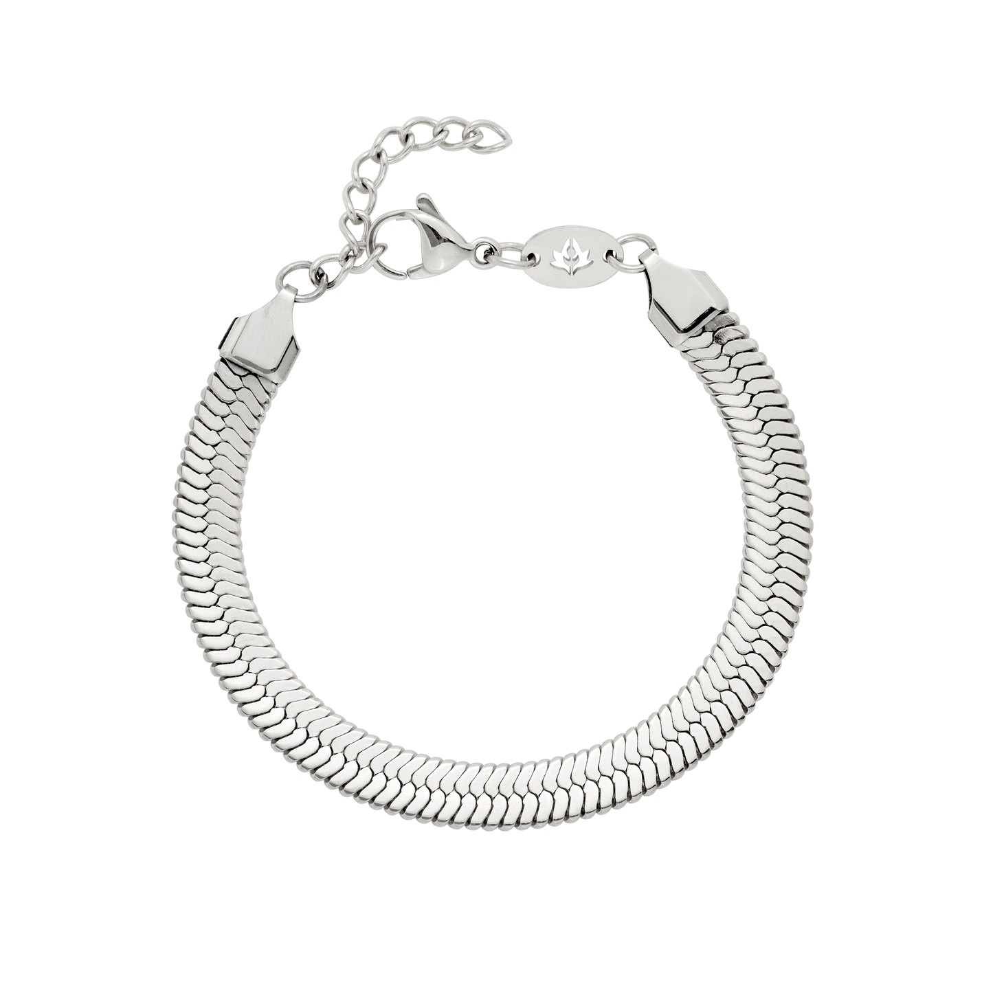 Bold Herringbone Bracelet Silver