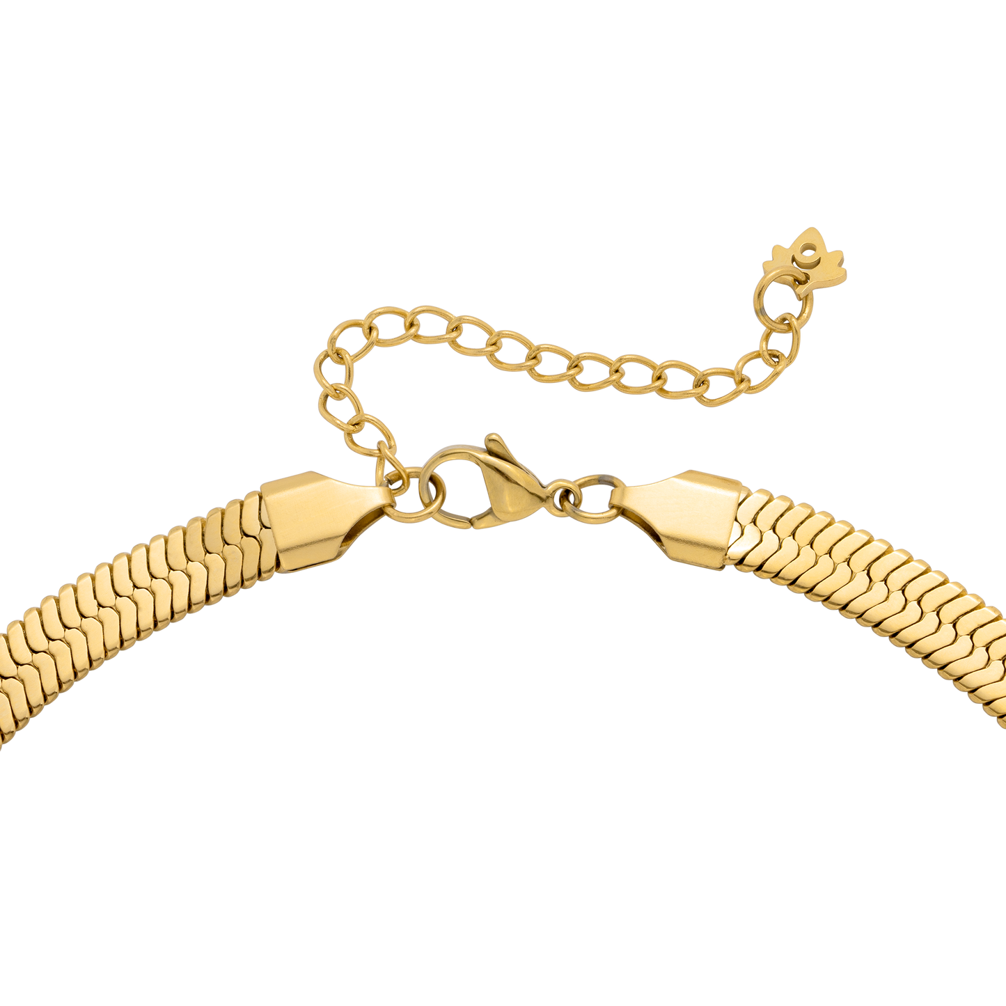 Bold Herringbone Necklace Gold