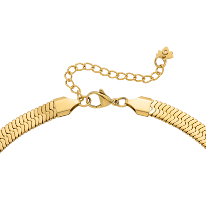 Bold Herringbone Necklace Gold