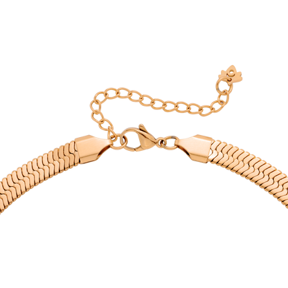 Bold Herringbone Necklace Rose Gold