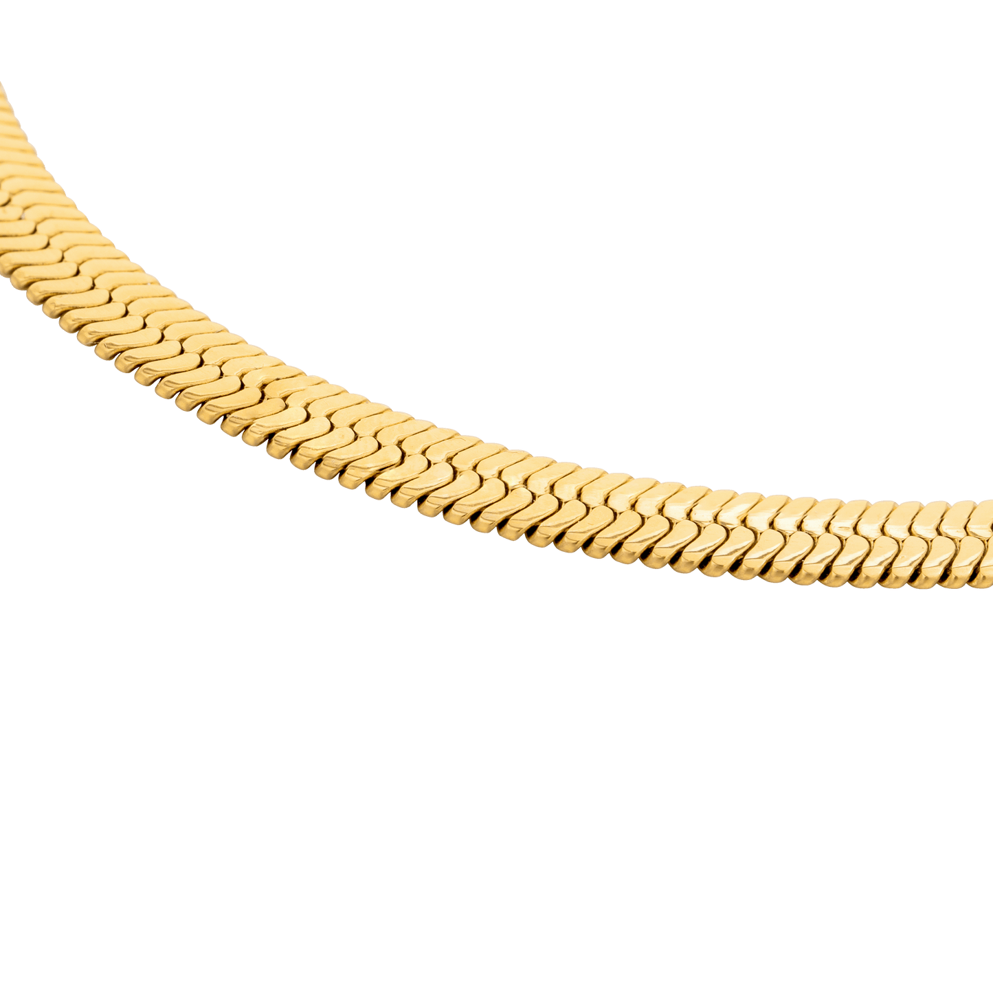 Bold Herringbone Necklace Gold