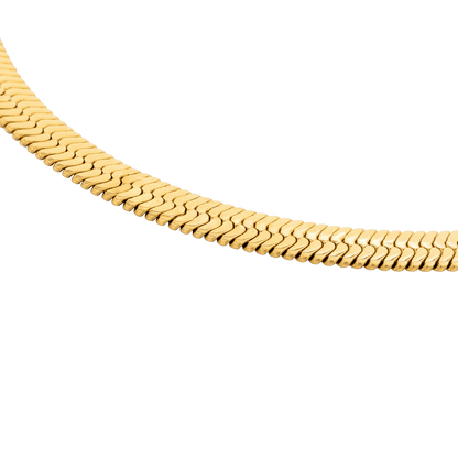 Bold Herringbone Necklace Gold