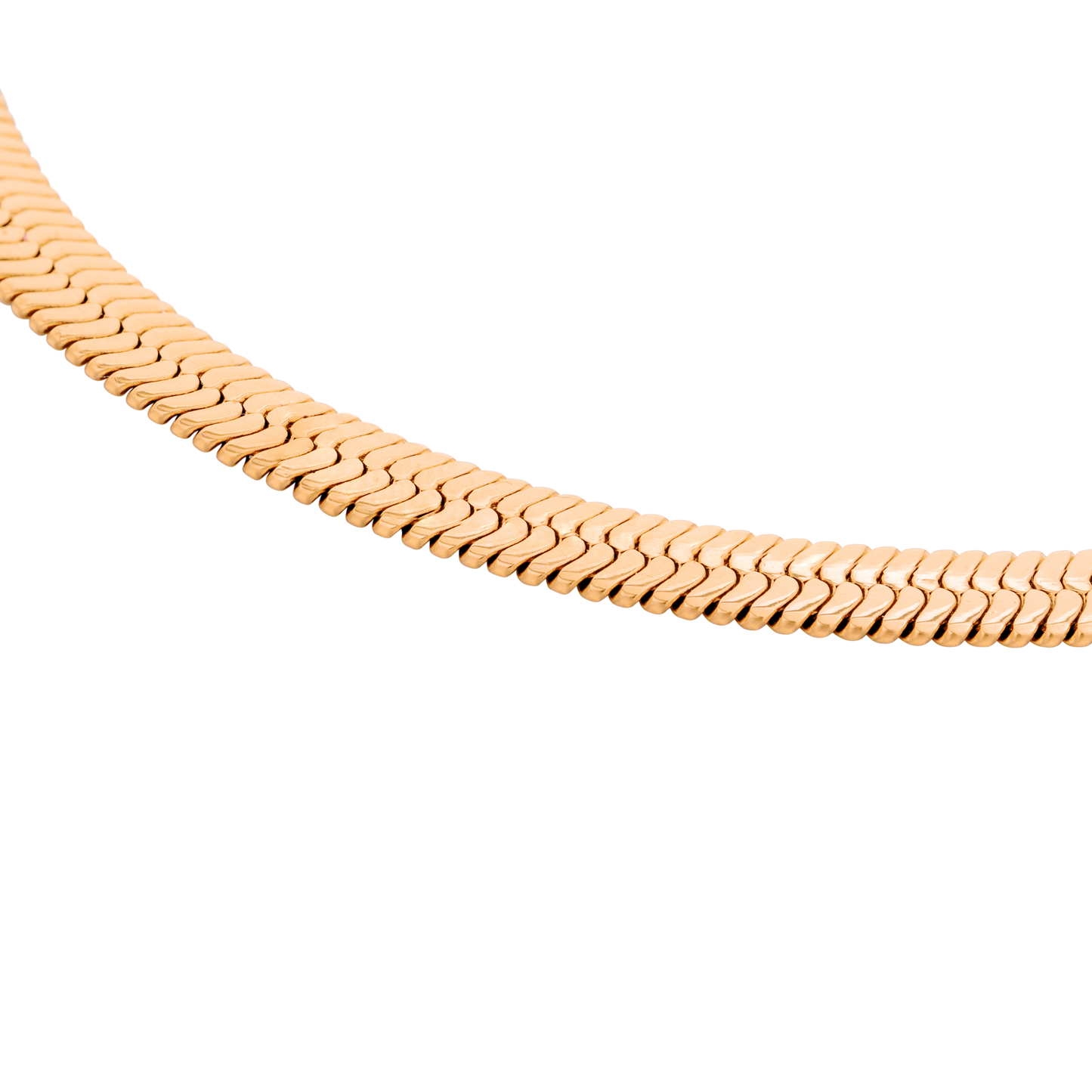 Bold Herringbone Necklace Rose Gold