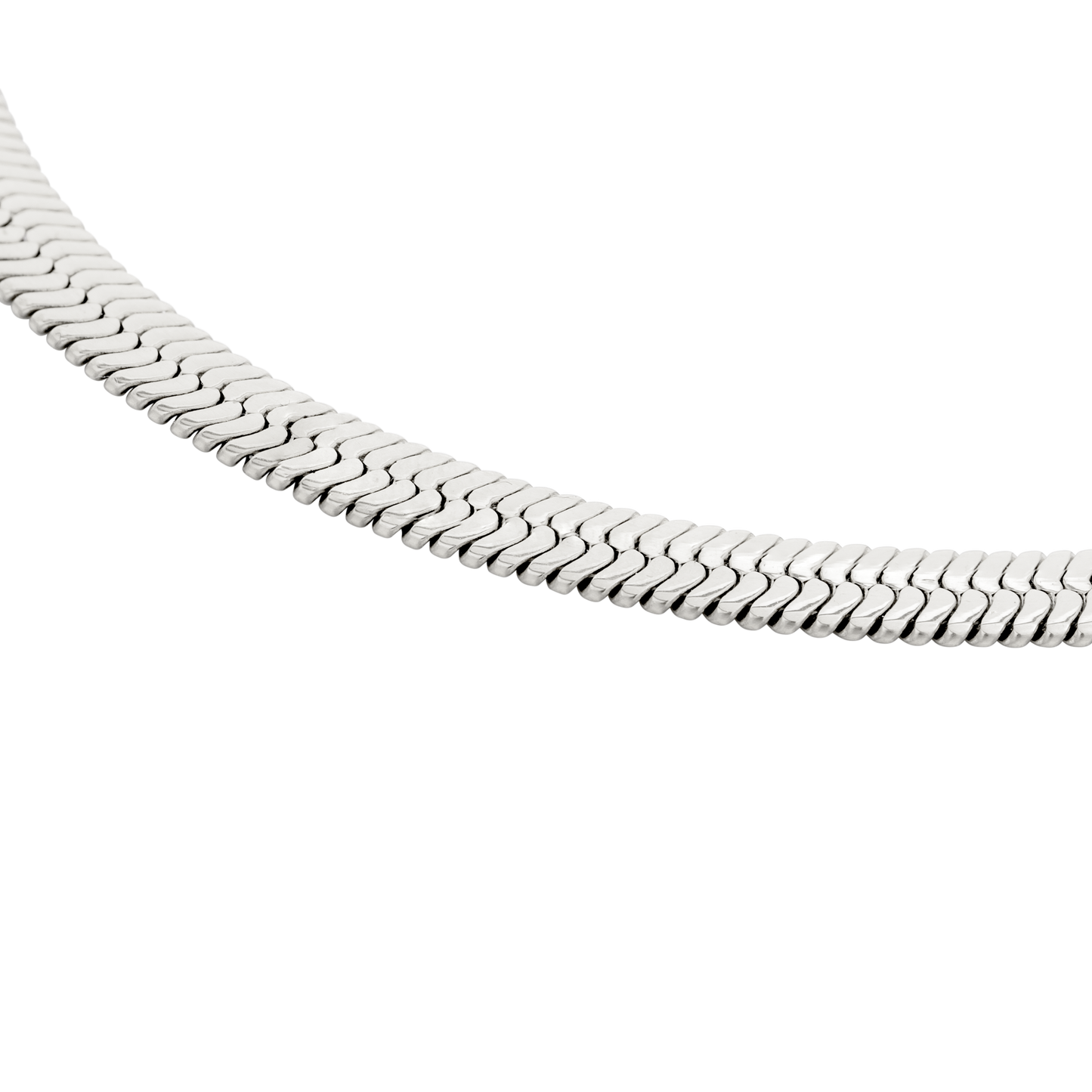 Bold Herringbone Necklace Silver