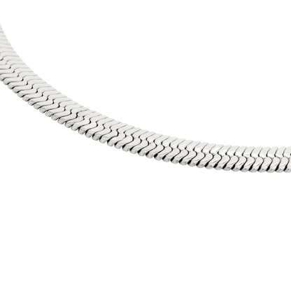 Bold Herringbone Necklace Silver