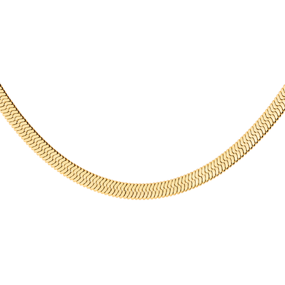 Bold Herringbone Necklace Gold